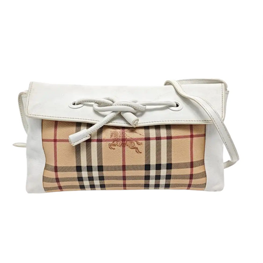 BURBERRY Khaki Coated Canvas Warhorse Plaid Crossbody Shoulder Bag Golden hardware-(SKU)-954930104