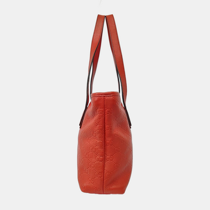 GUCCI GG Imprime Red leather monogram embossed crossbody shoulder tote handbag Golden hardware-(SKU)-954939048