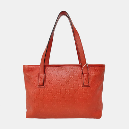 GUCCI GG Imprime Red leather monogram embossed crossbody shoulder tote handbag Golden hardware-(SKU)-954939048