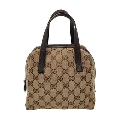 GUCCI Brown Canvas Monogrammed Tote Bag Golden hardware-(SKU)-946191462