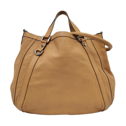 GUCCI Tote bag Caramel cowhide single shoulder bag handbag Silver Hardware Removable shoulder strap-(SKU)-955256584