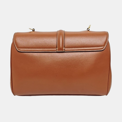 CELINE 16 Teen Brown Calfskin Single Shoulder Bag with Detachable Strap and Gold Hardware-(SKU)-955131984