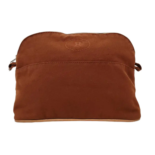 HERMÈS Bolide Beige Canvas Clutch Bag Silver Hardware-(SKU)-955276416