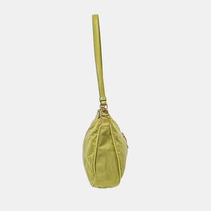 PRADA Green Nylon Logo Shoulder Bag Golden hardware-(SKU)-955381883