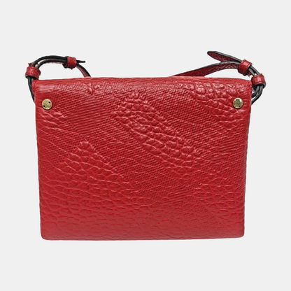 BURBERRY Langley Red Calfskin Embossed Crossbody Bag Golden hardware Removable shoulder strap-(SKU)-954742454