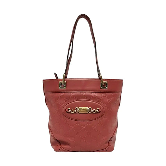 GUCCI Ligne Shima Beige Calf Leather Monogrammed Ripple Texture Single Shoulder Bag Handbag Golden hardware-(SKU)-955507212