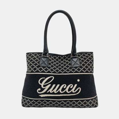 GUCCI Princy Black Fabric Jacquard Single Shoulder Bag Golden hardware-(SKU)-955712235