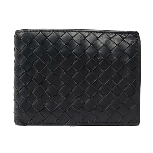 BOTTEGA VENETA Black Sheepskin Woven Wallet-(SKU)-955363008