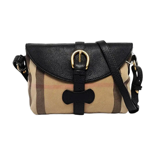 BURBERRY Beige Fabric Crossbody Bag Golden hardware Removable shoulder strap-(SKU)-955688405