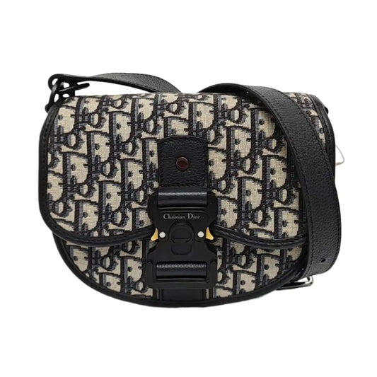 DIOR Gallop Black Canvas Monogram Crossbody Bag Single Shoulder Bag Removable Shoulder Straps-(SKU)-955894227