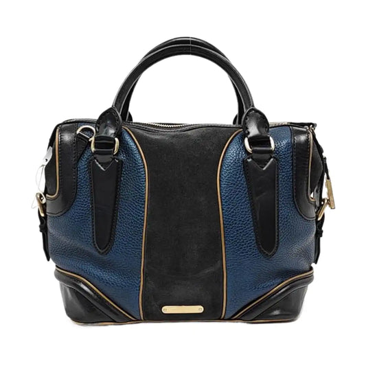 BURBERRY Tote bag Black leather handbag Golden Silver Hardware-(SKU)-955892032