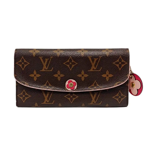 LOUIS VUITTON EMILIE Brown coated canvas vintage wallet Golden hardware-(SKU)-942991994