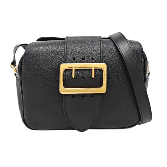 BURBERRY Buckle Black Cowhide Single Shoulder Bag Crossbody Bag Golden hardware-(SKU)-955784858