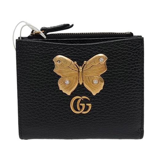 GUCCI GG Marmont Black Cow Leather Inset Wallet Golden hardware-(SKU)-956104882