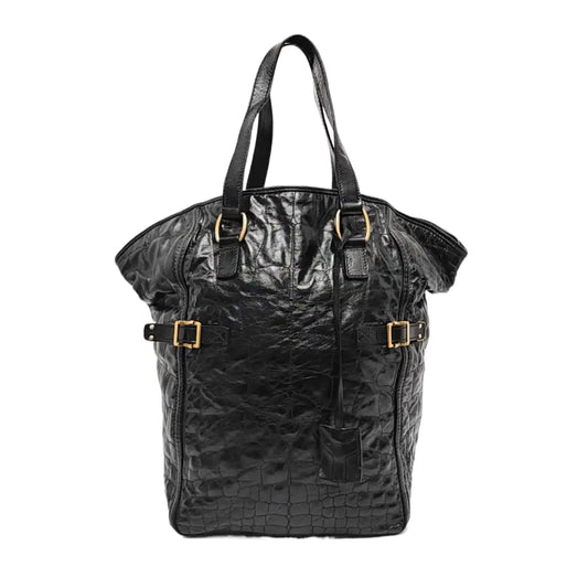 YSL DOWNTOWN CABASBlack牛皮铆钉,鳄鱼纹Handheld包-(SKU)-956018477