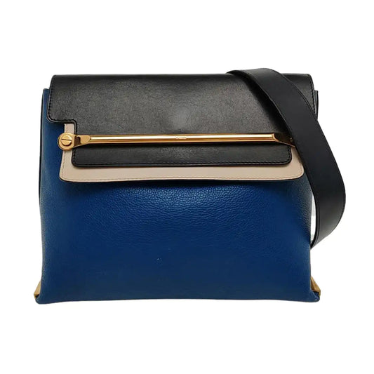 Chloé Clare Blue Cow Leather Crossbody Shoulder Bag with Shoulder Strap Golden hardware Removable shoulder strap-(SKU)-956245121