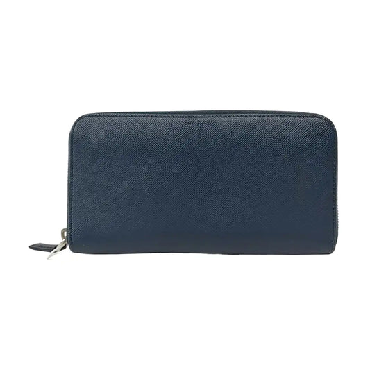 PRADA Large size Blue Calfskin Cross Grain Handbag Silver Hardware-(SKU)-956354094