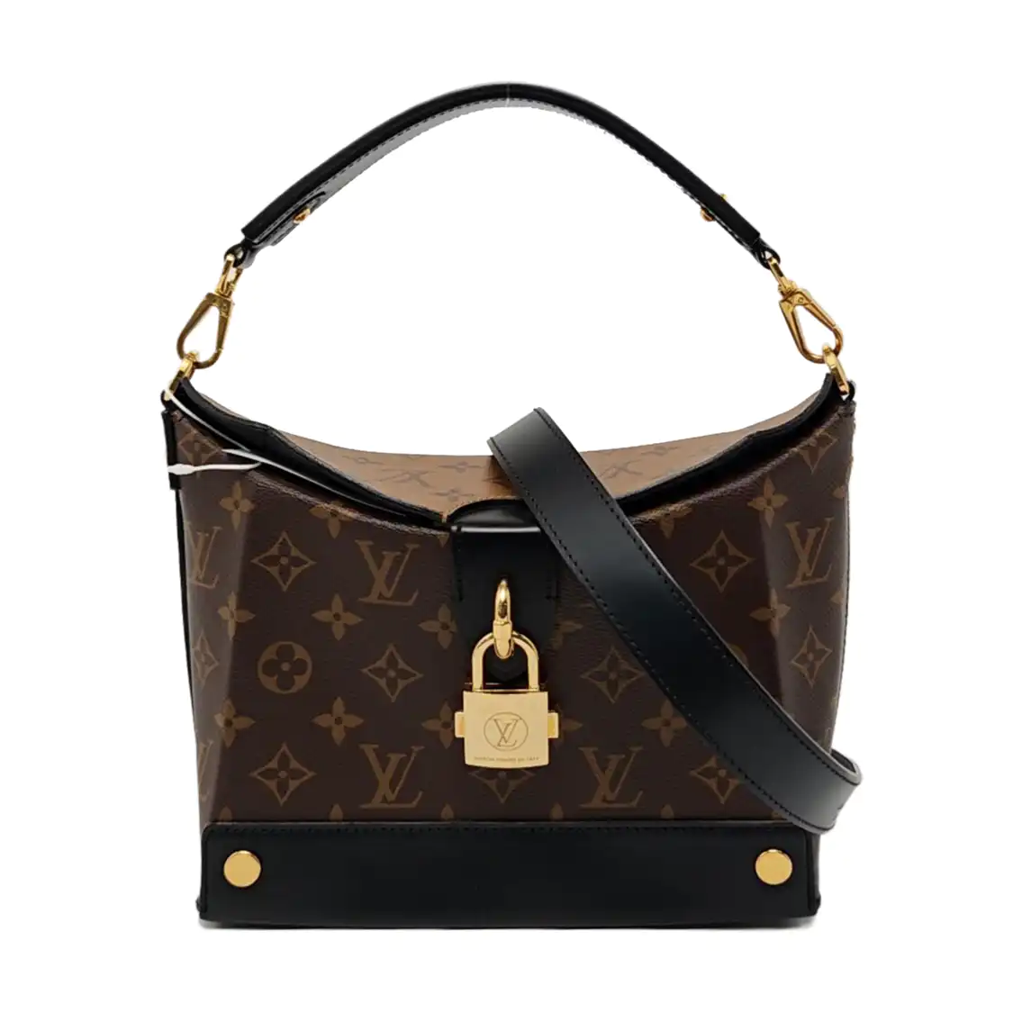 LOUIS VUITTON BENTO BOX, brown coated canvas monogram crossbody bag, shoulder bag, handbag with golden hardware and 2 detachable straps-(SKU)-956133606