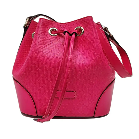 GUCCI Diamante Fuchsia Leather Patchwork Crossbody Shoulder Bag Golden hardware-(SKU)-956229075