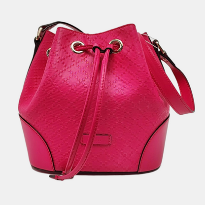 GUCCI Diamante Fuchsia Leather Patchwork Crossbody Shoulder Bag Golden hardware-(SKU)-956229075