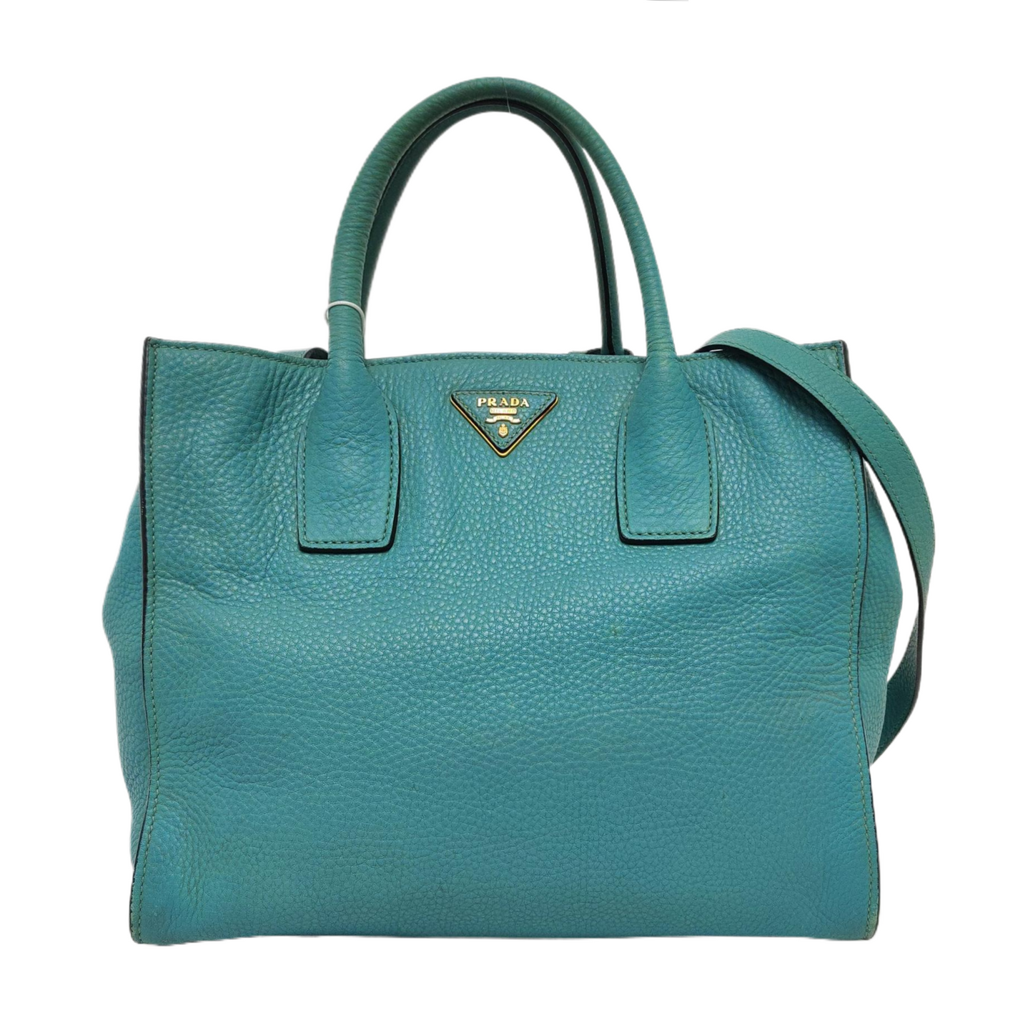 PRADA Twin Blue Cowhide Logo Single Shoulder Bag Handbag Crossbody Bag Ruthenium color hardware Removable shoulder strap-(SKU)-956216125