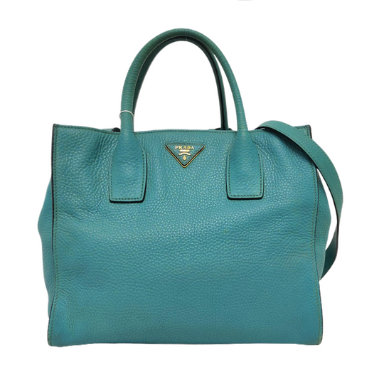 PRADA Twin Blue Cowhide Logo Single Shoulder Bag Handbag Crossbody Bag Ruthenium color hardware Removable shoulder strap-(SKU)-956216125