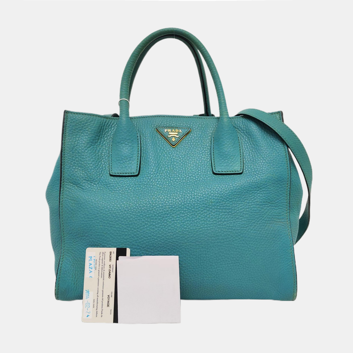 PRADA Twin Blue Cowhide Logo Single Shoulder Bag Handbag Crossbody Bag Ruthenium color hardware Removable shoulder strap-(SKU)-956216125