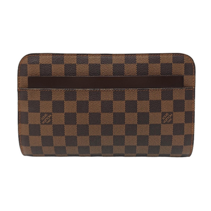 LOUIS VUITTON SAINT LOUIS Brown Coated Canvas Checkered Handbag Golden hardware-(SKU)-956148257