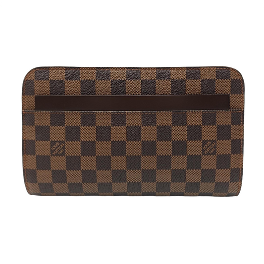 LOUIS VUITTON SAINT LOUIS Brown Coated Canvas Checkered Handbag Golden hardware-(SKU)-956148257