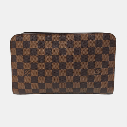 LOUIS VUITTON SAINT LOUIS Brown Coated Canvas Checkered Handbag Golden hardware-(SKU)-956148257