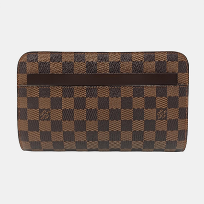 LOUIS VUITTON SAINT LOUIS Brown Coated Canvas Checkered Handbag Golden hardware-(SKU)-956148257