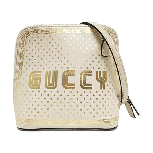 GUCCI Gucci x Sega mini White Cowhide Printed Single Shoulder Bag Crossbody Bag Silver Hardware Removable shoulder strap-(SKU)-956051089