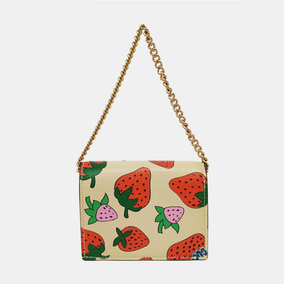 GUCCI Zumi White Cowhide Printed Horsebit Handbag Golden Silver Hardware Complete Accessories-(SKU)-956560067
