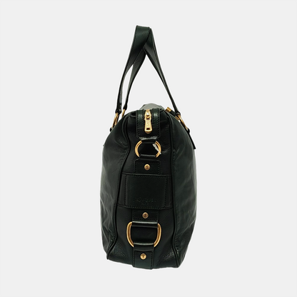 YSL RIVE GAUCHE Dark Green Cowhide Handbag Single Shoulder Bag Crossbody Golden hardware-(SKU)-956521580