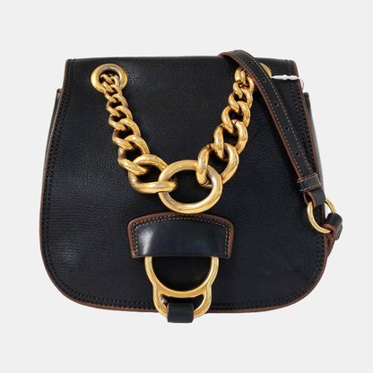 Miu Miu Dahlia Black Cowhide Single Shoulder Bag Crossbody Bag Golden hardware-(SKU)-956647295