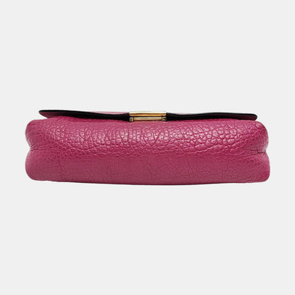 BURBERRY Mildenhall Fuchsia Leather Crossbody Shoulder Bag Handbag Golden hardware-(SKU)-956600104