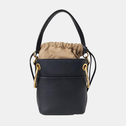 Chloé Roy Black Cowhide Printed Single Shoulder Bag, Handbag, and Crossbody Golden hardware Removable shoulder strap-(SKU)-956715816