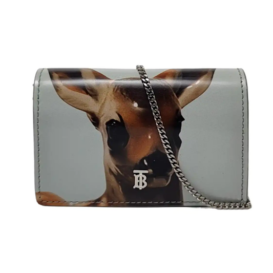 BURBERRY White Calf Leather Printed Crossbody Bag Silver Hardware Removable shoulder strap-(SKU)-956836335