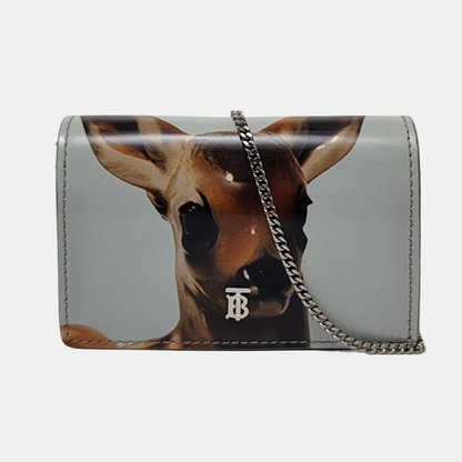 BURBERRY White Calf Leather Printed Crossbody Bag Silver Hardware Removable shoulder strap-(SKU)-956836335