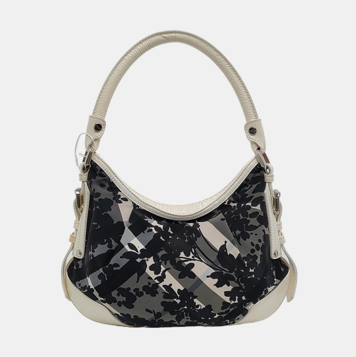 BURBERRY Black Fabric Tote Bag Single Shoulder Bag Silver Hardware-(SKU)-957270532
