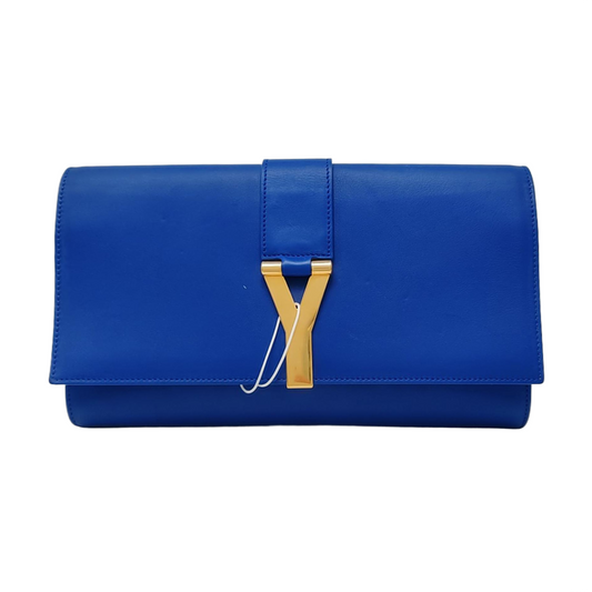 YSL CHYC Y LIGNE Blue Leather Handbag Golden hardware-(SKU)-956925392