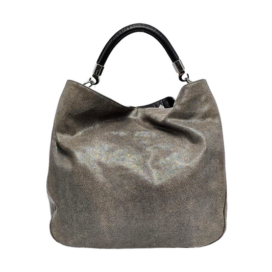 YSL ROADY Grey Cowhide Tote Bag Silver Hardware Removable shoulder strap-(SKU)-957328049