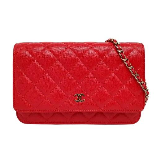 CHANEL WOC Orange Calfskin Quilted Crossbody Shoulder Bag Golden Hardware 28 Flap-(SKU)-957247135
