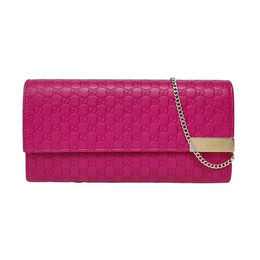 GUCCI Microguccissima Fuchsia Cowhide Monogram Wallet Golden hardware-(SKU)-957189181