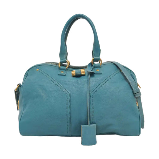 YSL MUSE Blue Calfskin Embossed Quilted Single Shoulder Bag with Sling and Handbag Golden hardware Removable shoulder strap-(SKU)-957191908