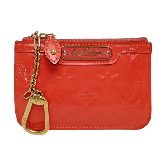 LOUIS VUITTON Orange patent leather old floral embossed wallet Golden hardware-(SKU)-957410293
