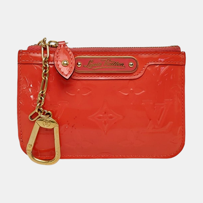 LOUIS VUITTON Orange patent leather old floral embossed wallet Golden hardware-(SKU)-957410293