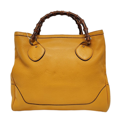 GUCCI Bamboo 1947 Yellow cowhide bamboo bag handbag Golden hardware-(SKU)-957418197