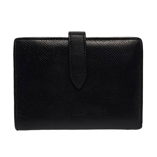 CELINE Medium size Black Cowhide Wallet Golden hardware-(SKU)-957043461