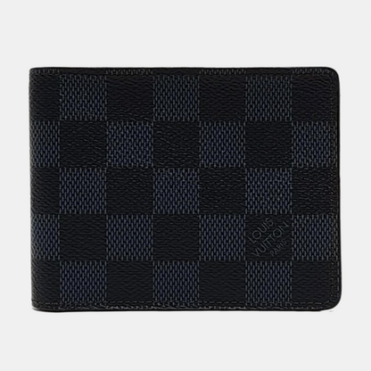 LOUIS VUITTON SLENDER Blue Coated Canvas Checkerboard Wallet-(SKU)-957464411
